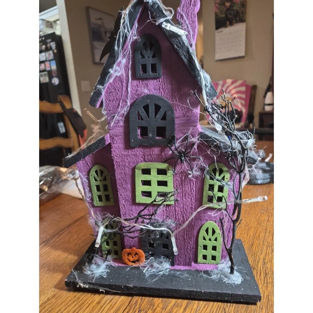 Wooden Halloween HOUSE With Lights